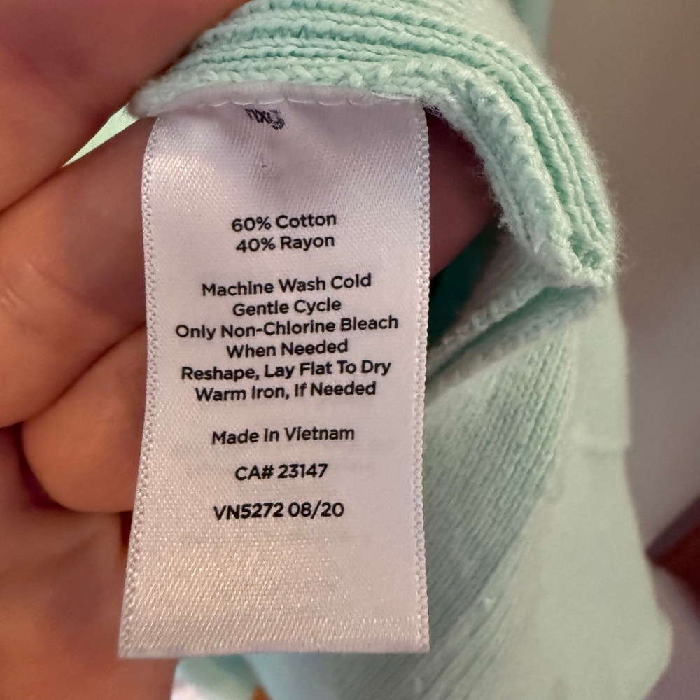 Talbots Plus Mint Green V-Neck Button Front Cardigan Sweater 2X VN5272 - Picture 6 of 9